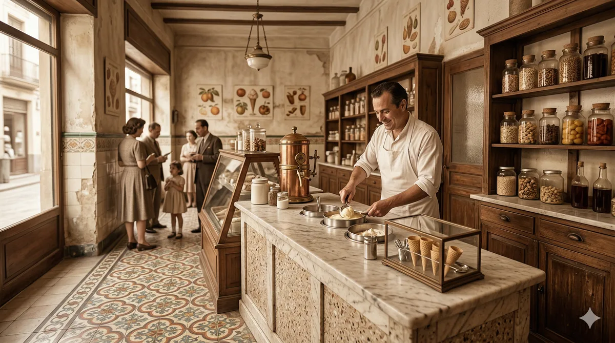 Historia del helado artesanal en España: de los sorbetes árabes a la heladería moderna