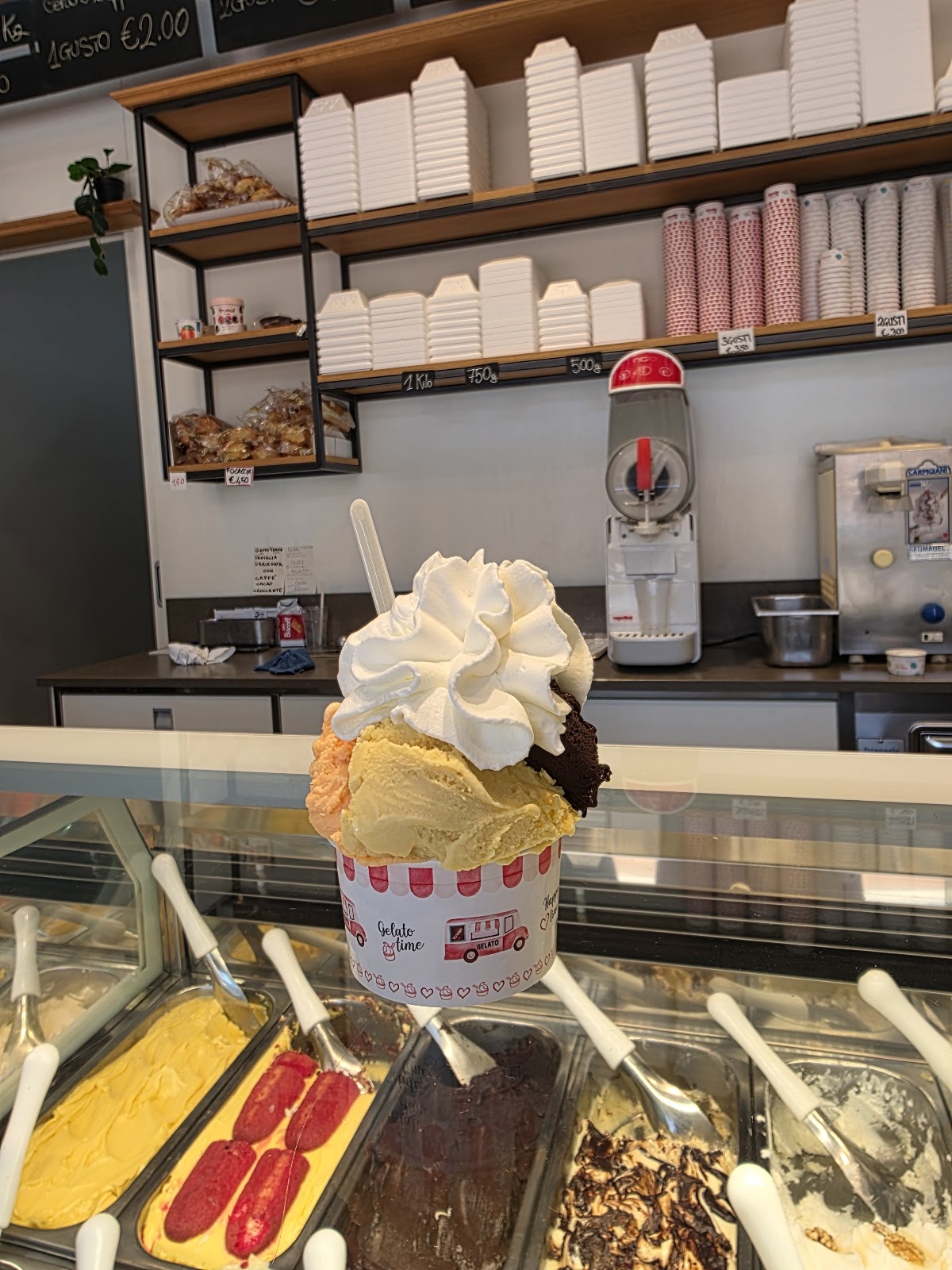 Il gelato servito.