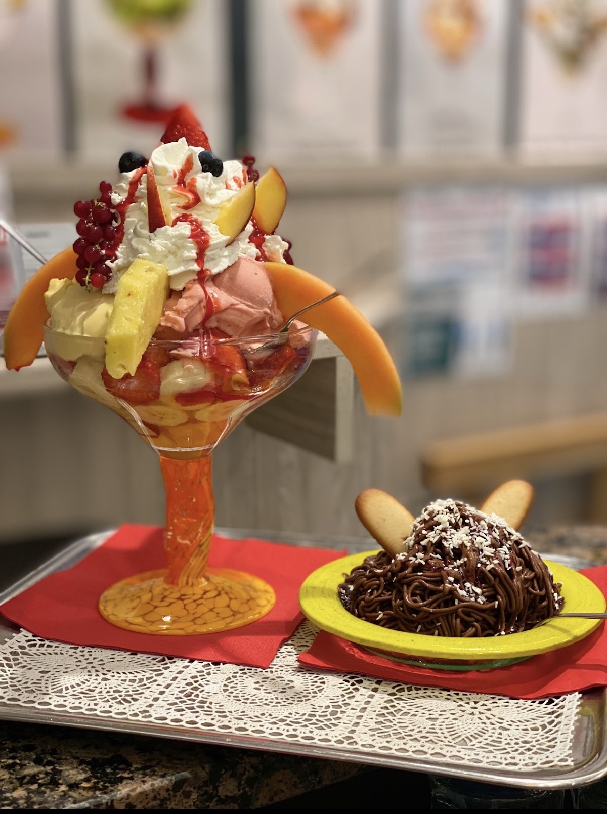 Il gelato servito.