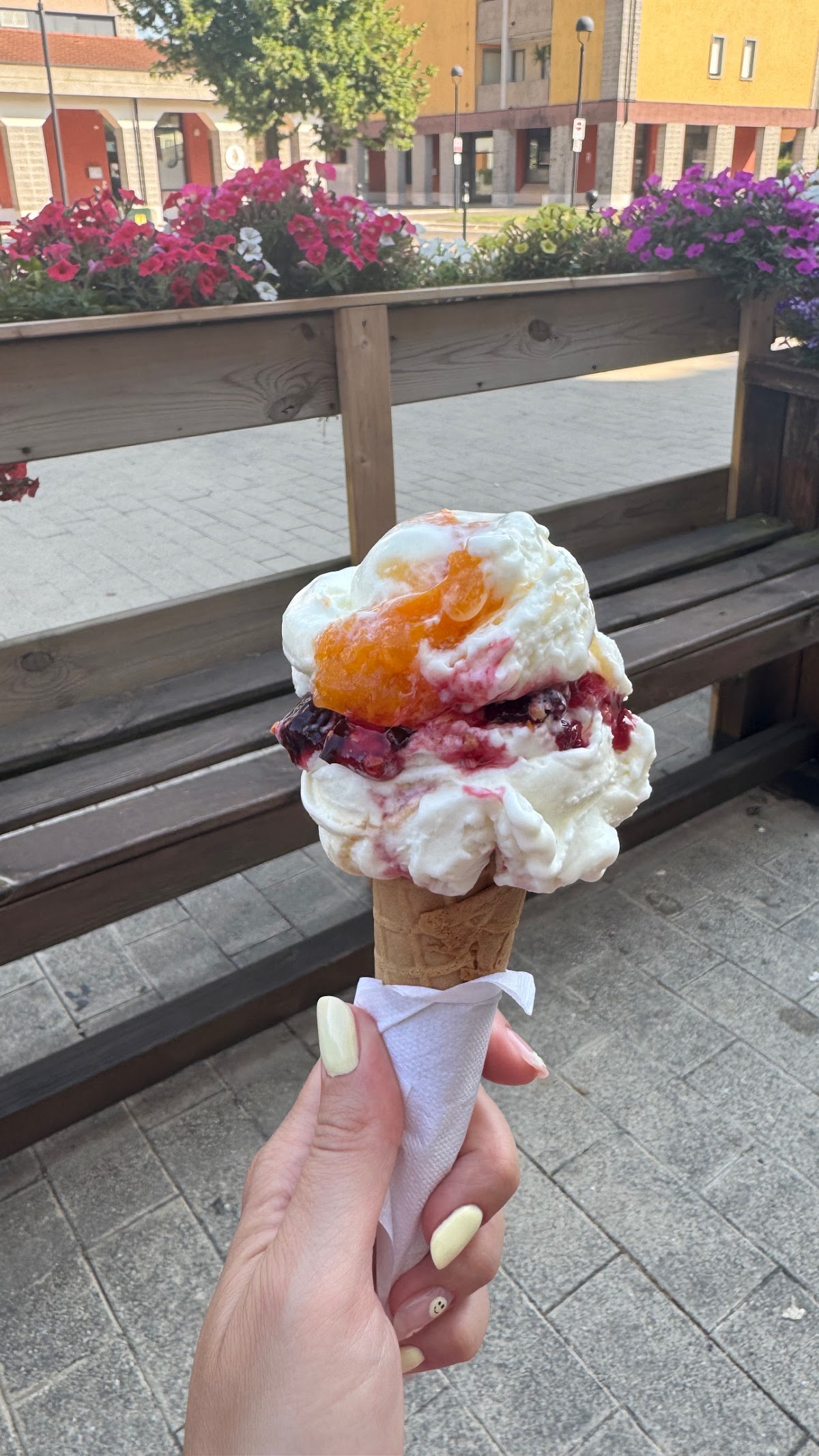 Il gelato servito.