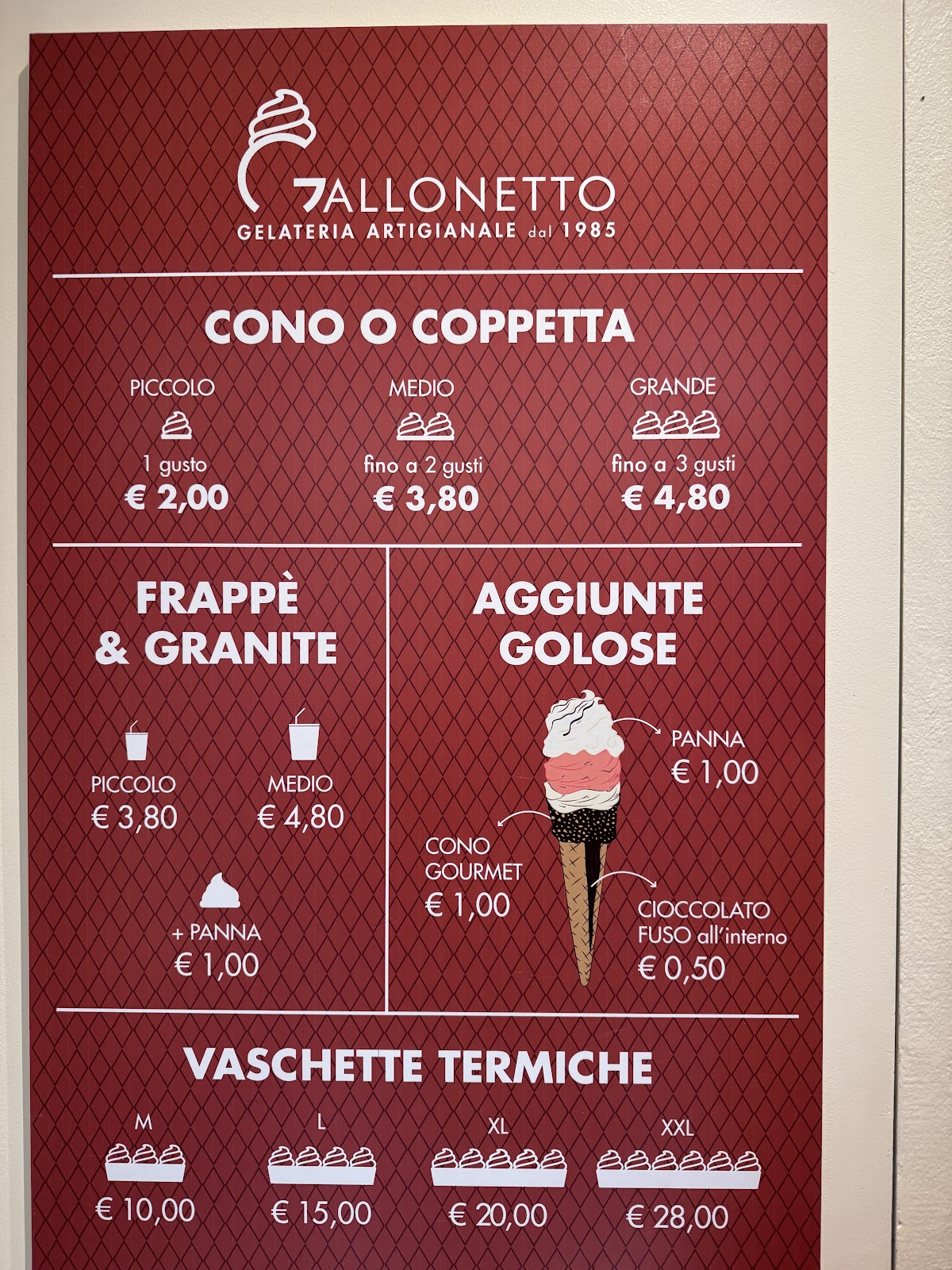 Un dettaglio del banco.