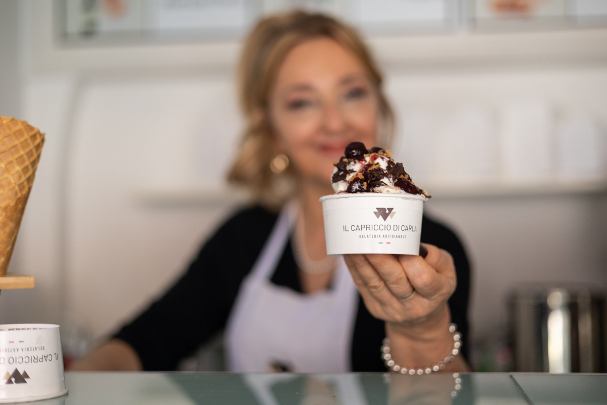 Il gelato servito.