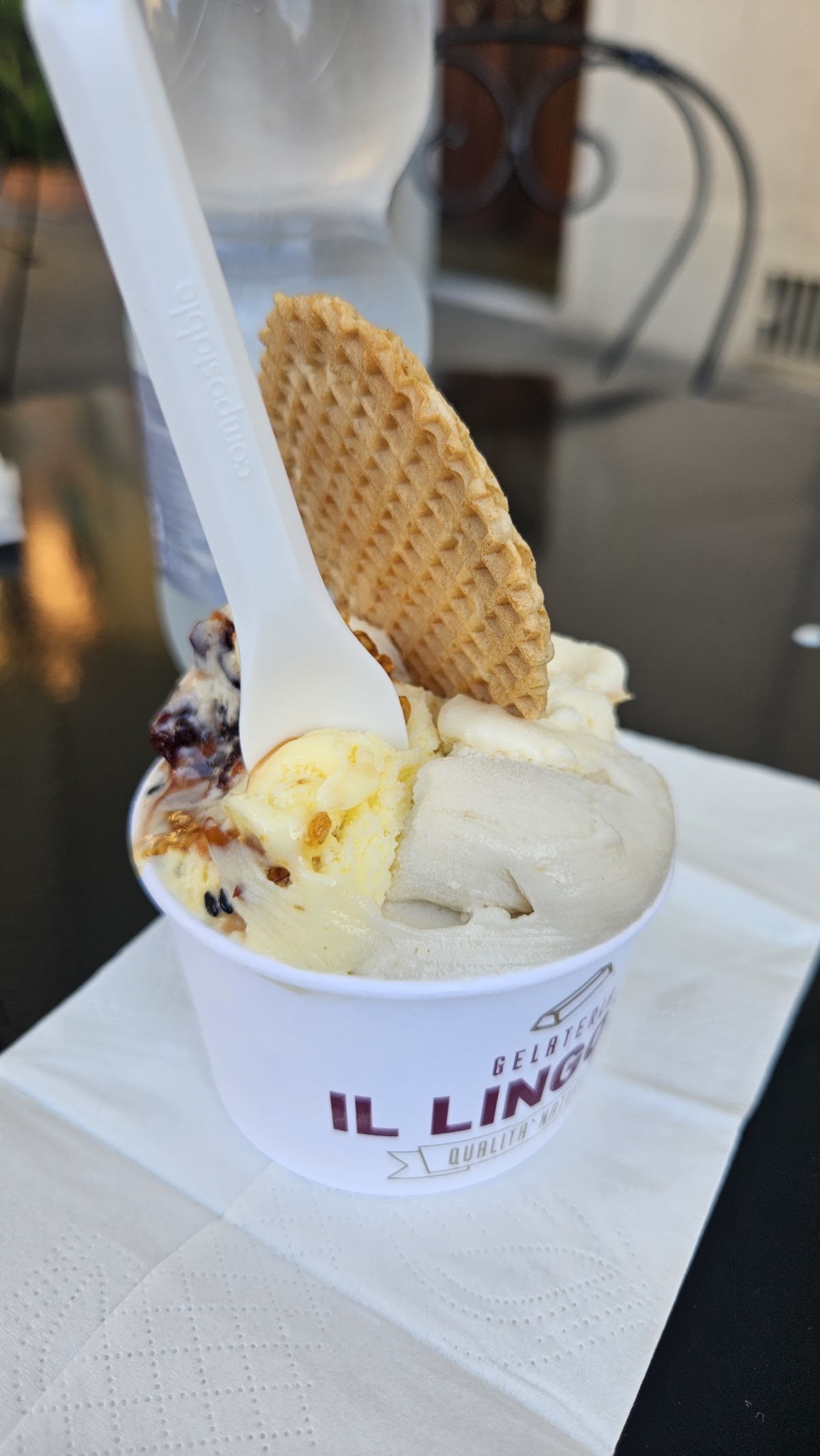 Il gelato servito.