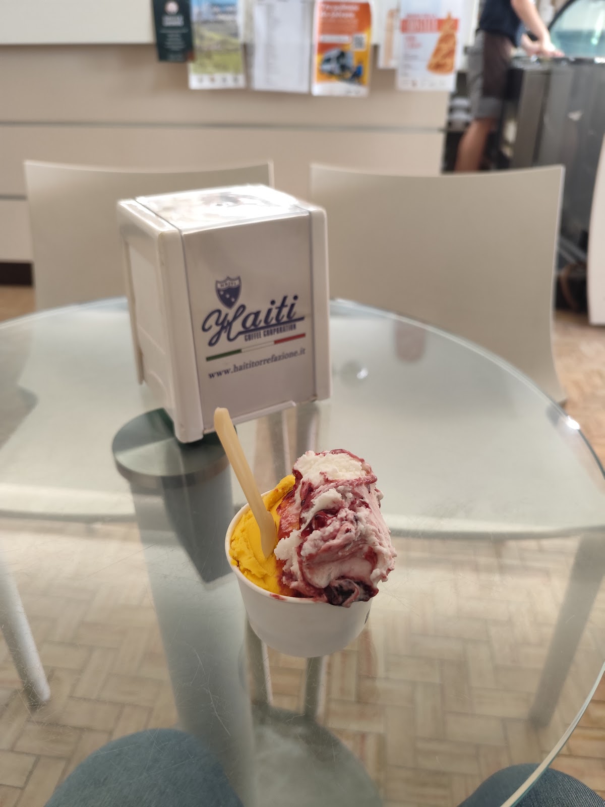 Il gelato servito.