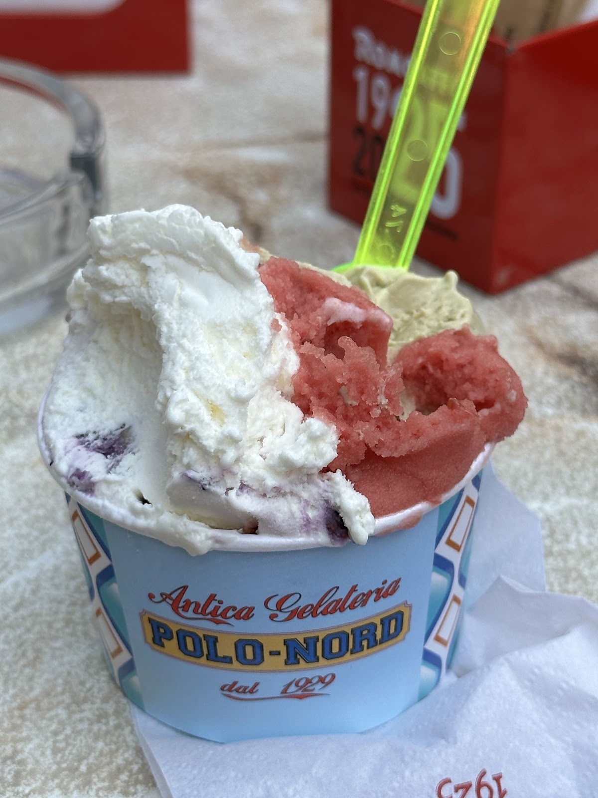 Il gelato servito.