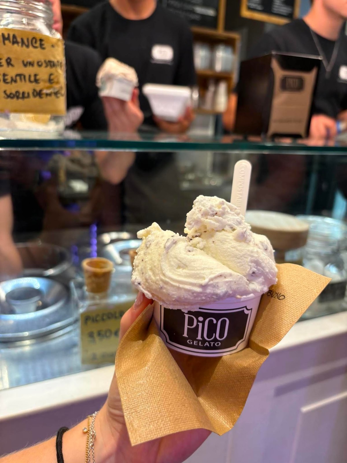 Il gelato servito.