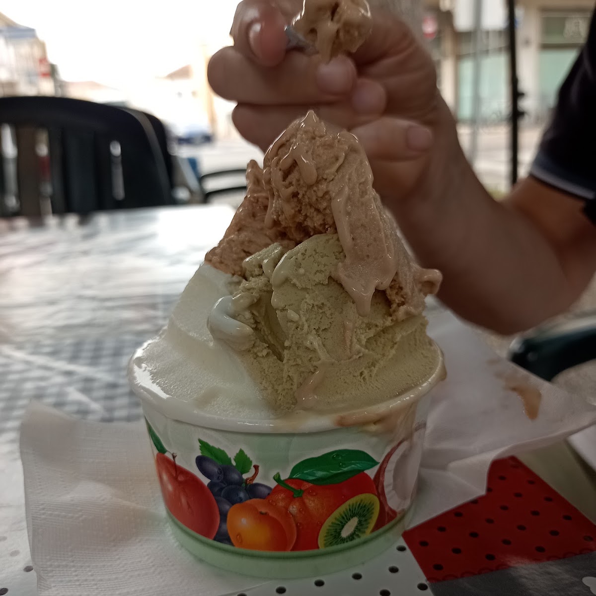 Il gelato servito.