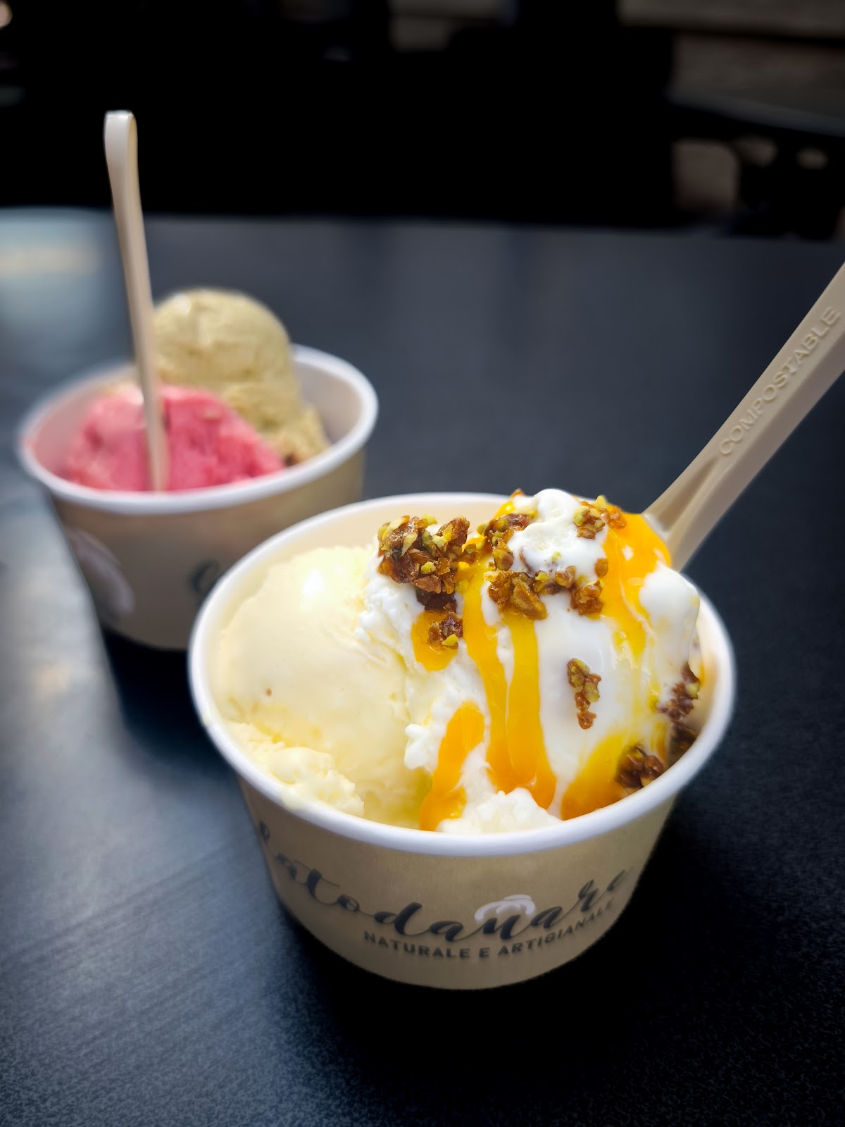 Il gelato servito.