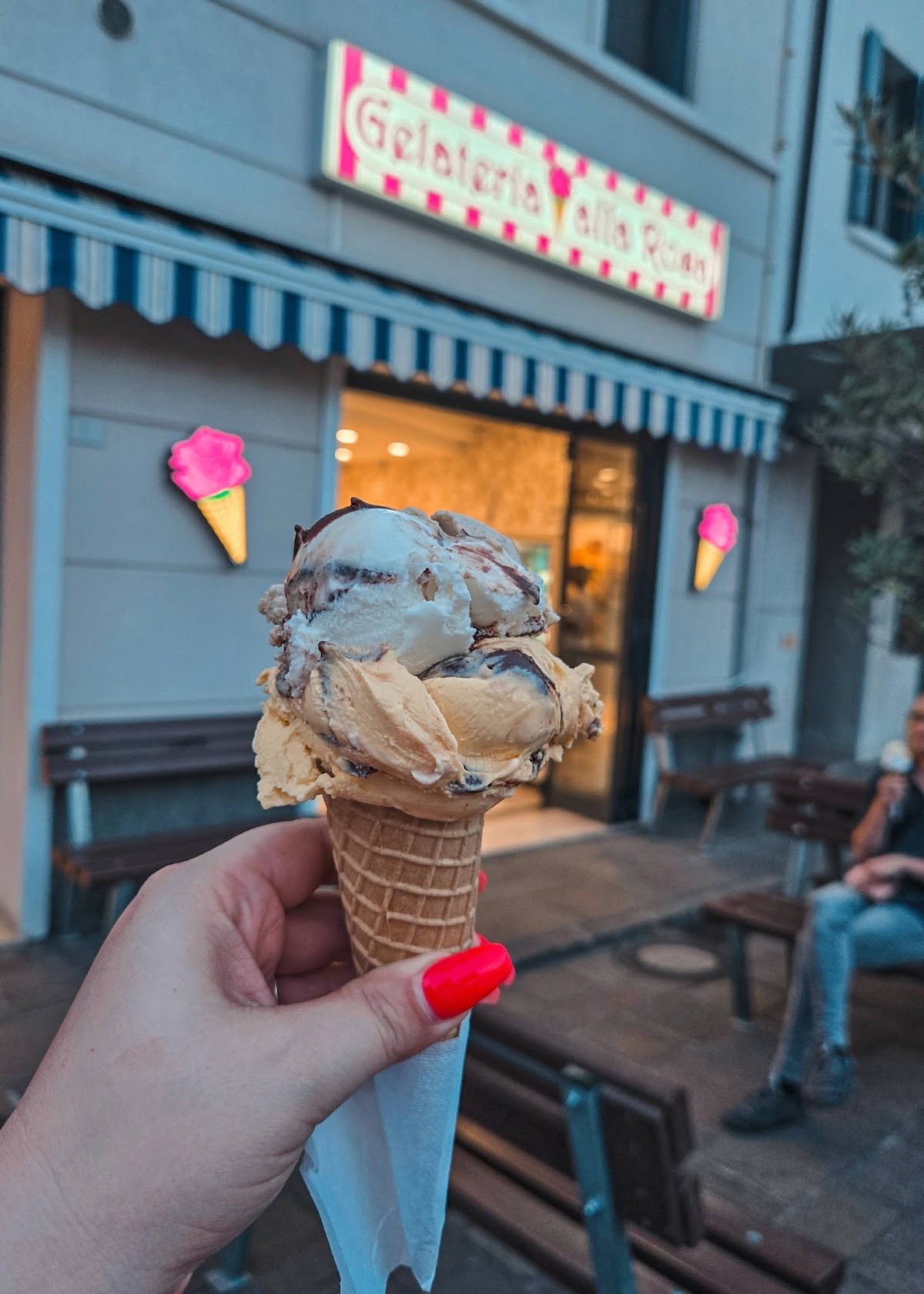 Il gelato servito.