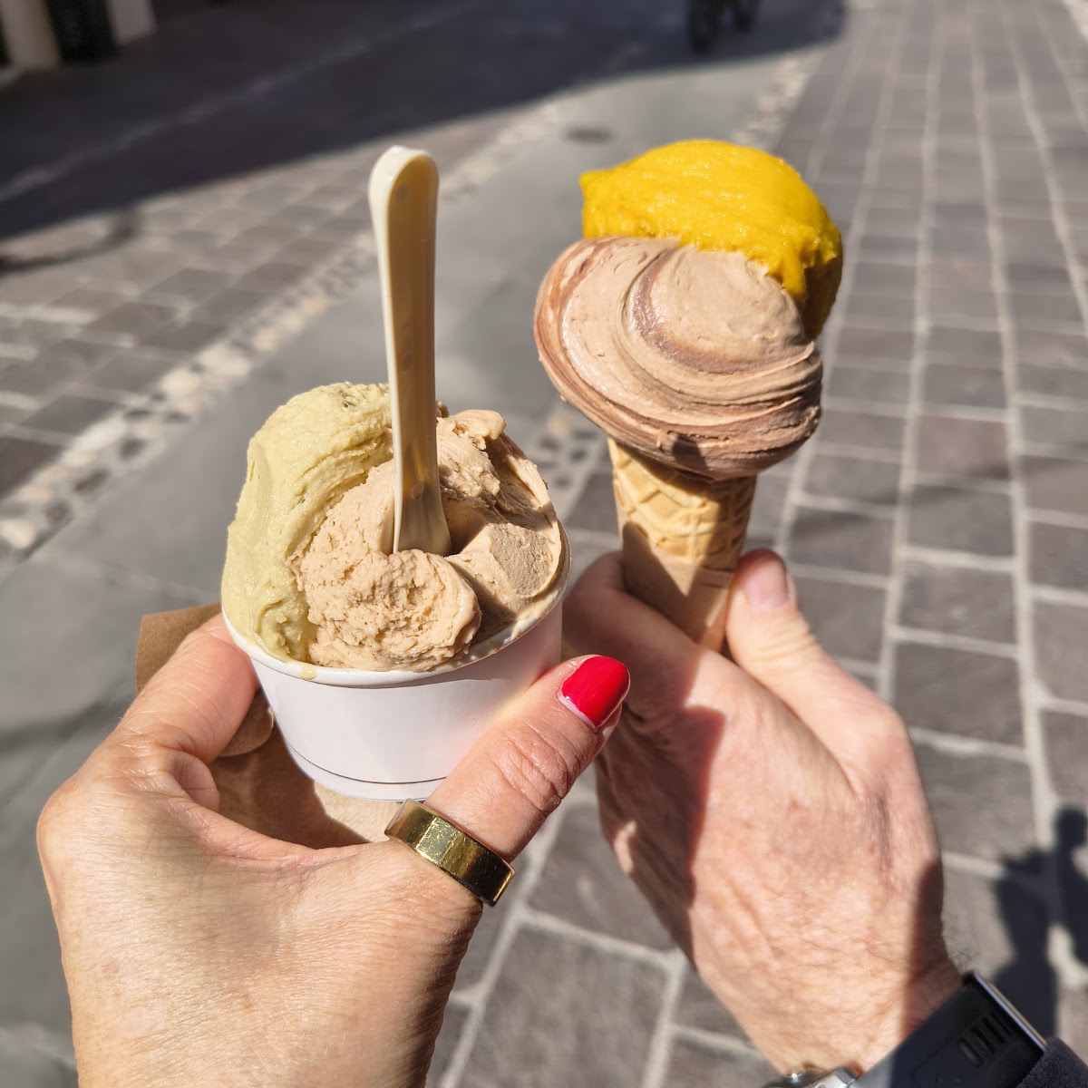 Il gelato servito.