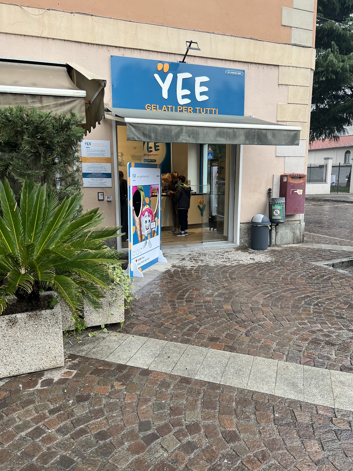 Le vaschette in vetrina.