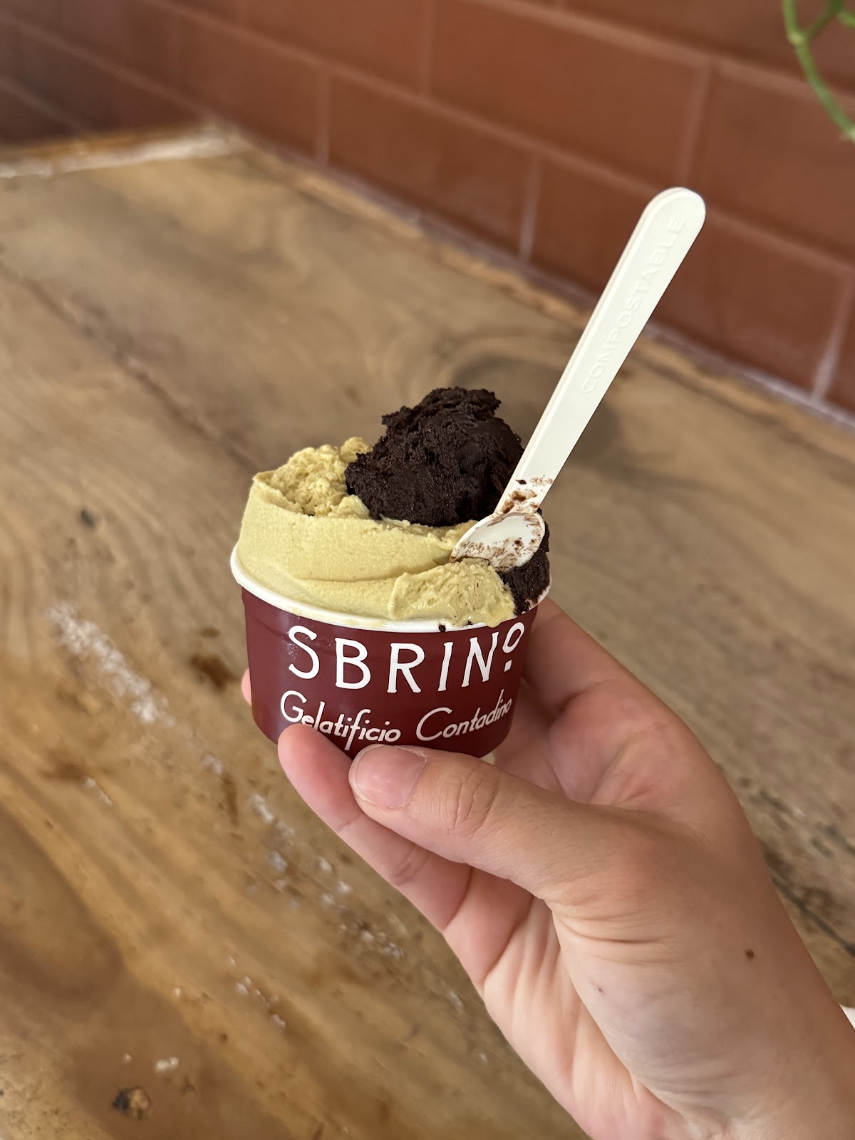 Il gelato servito.