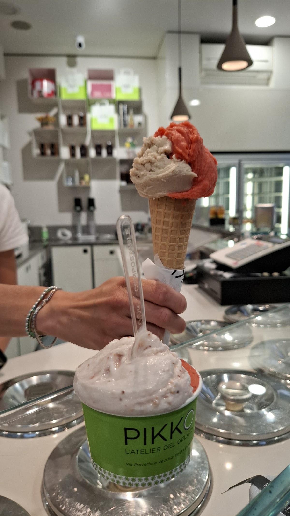 Il gelato servito.