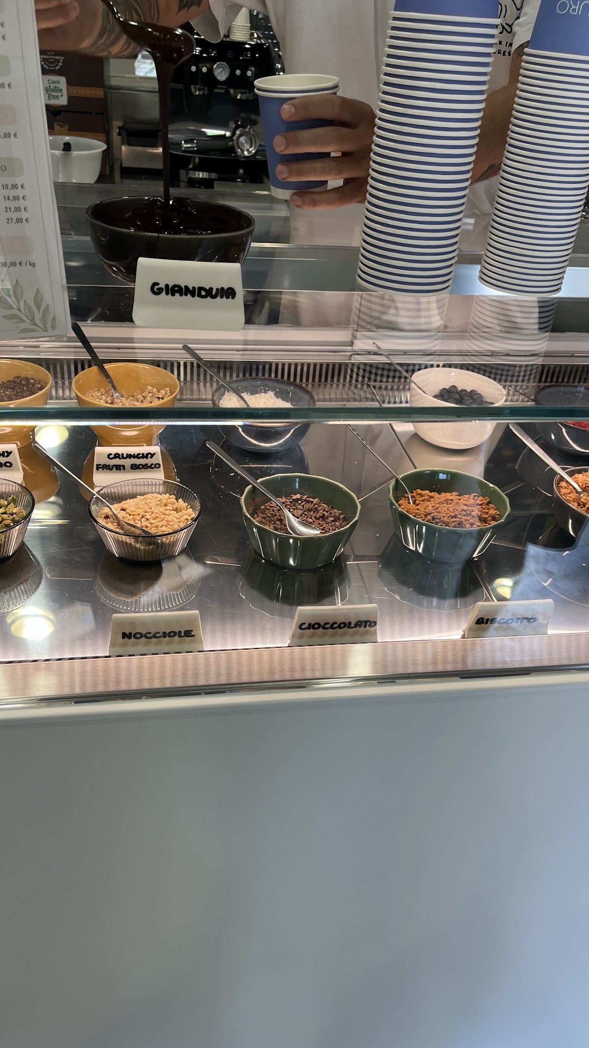 Un dettaglio del banco.