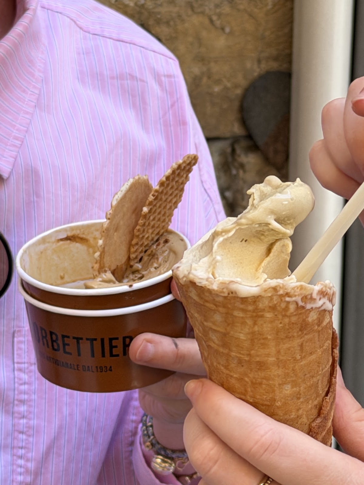 Il gelato servito.