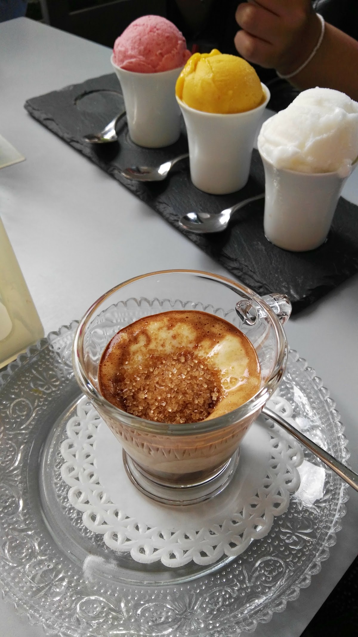Il gelato servito.