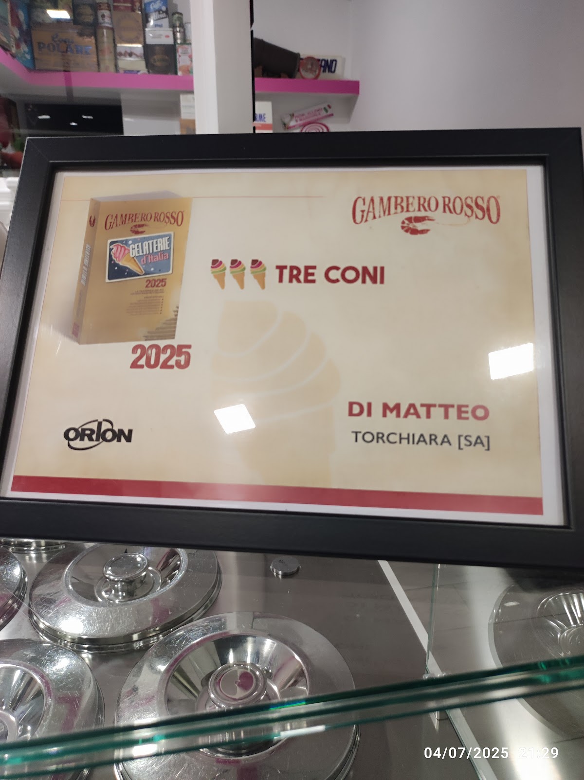 Il gelato servito.