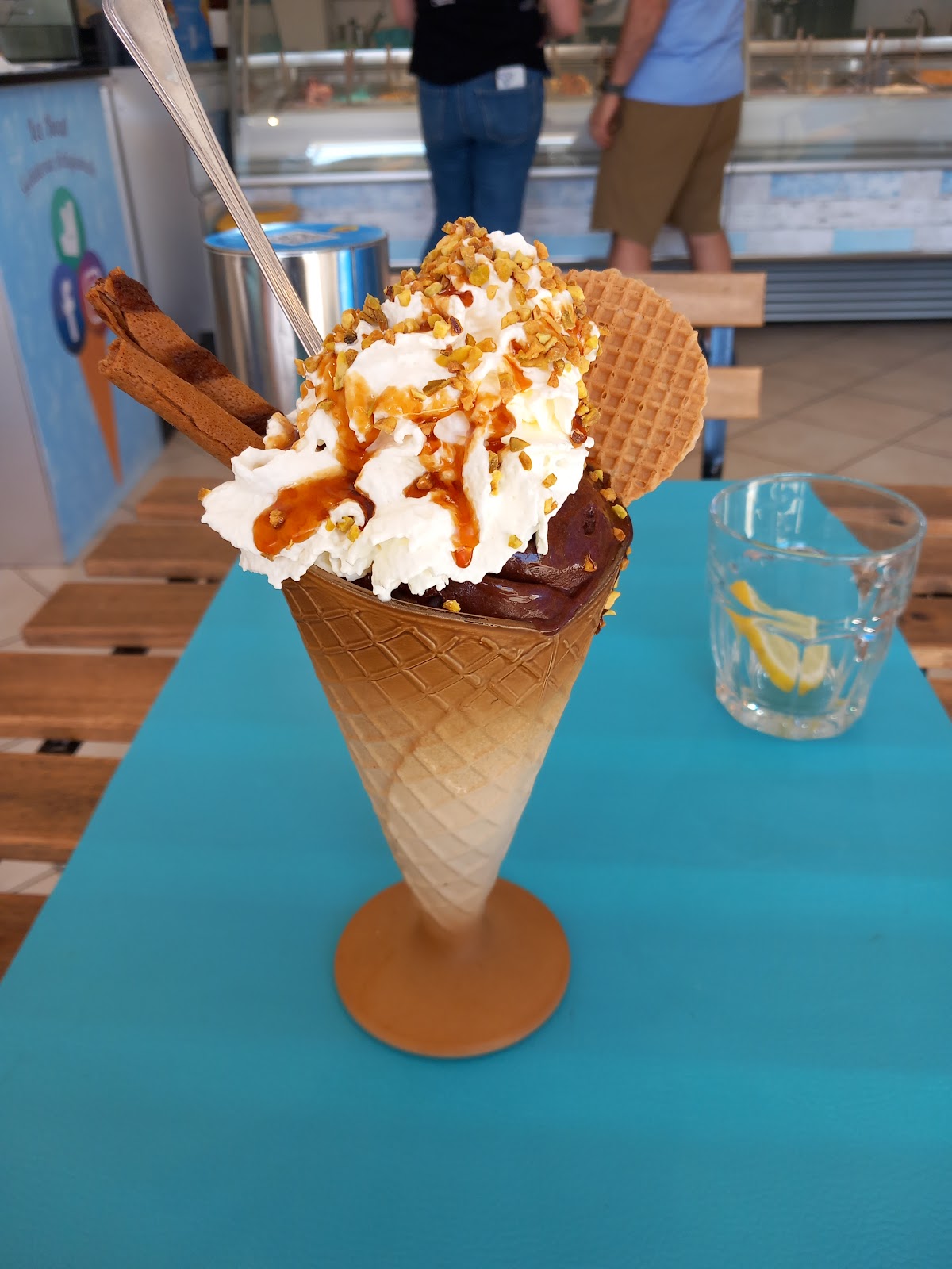 Il gelato servito.