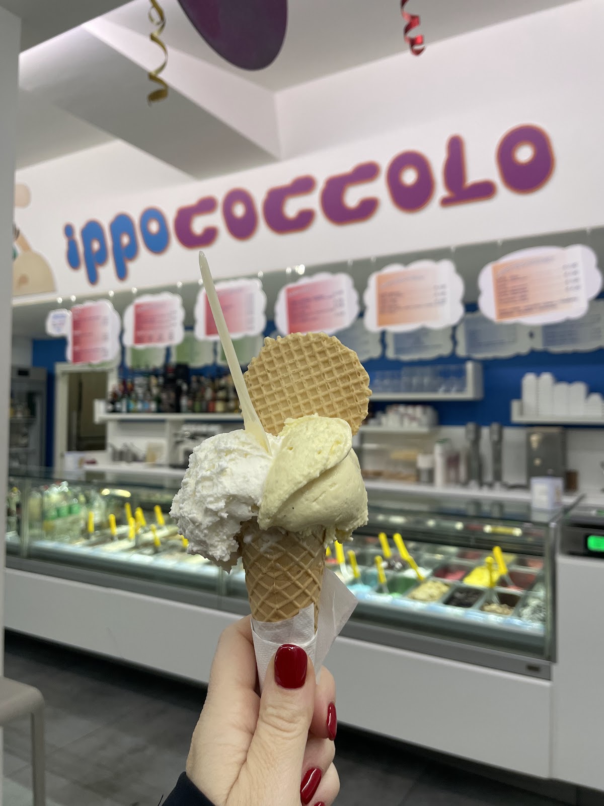 Il gelato servito.