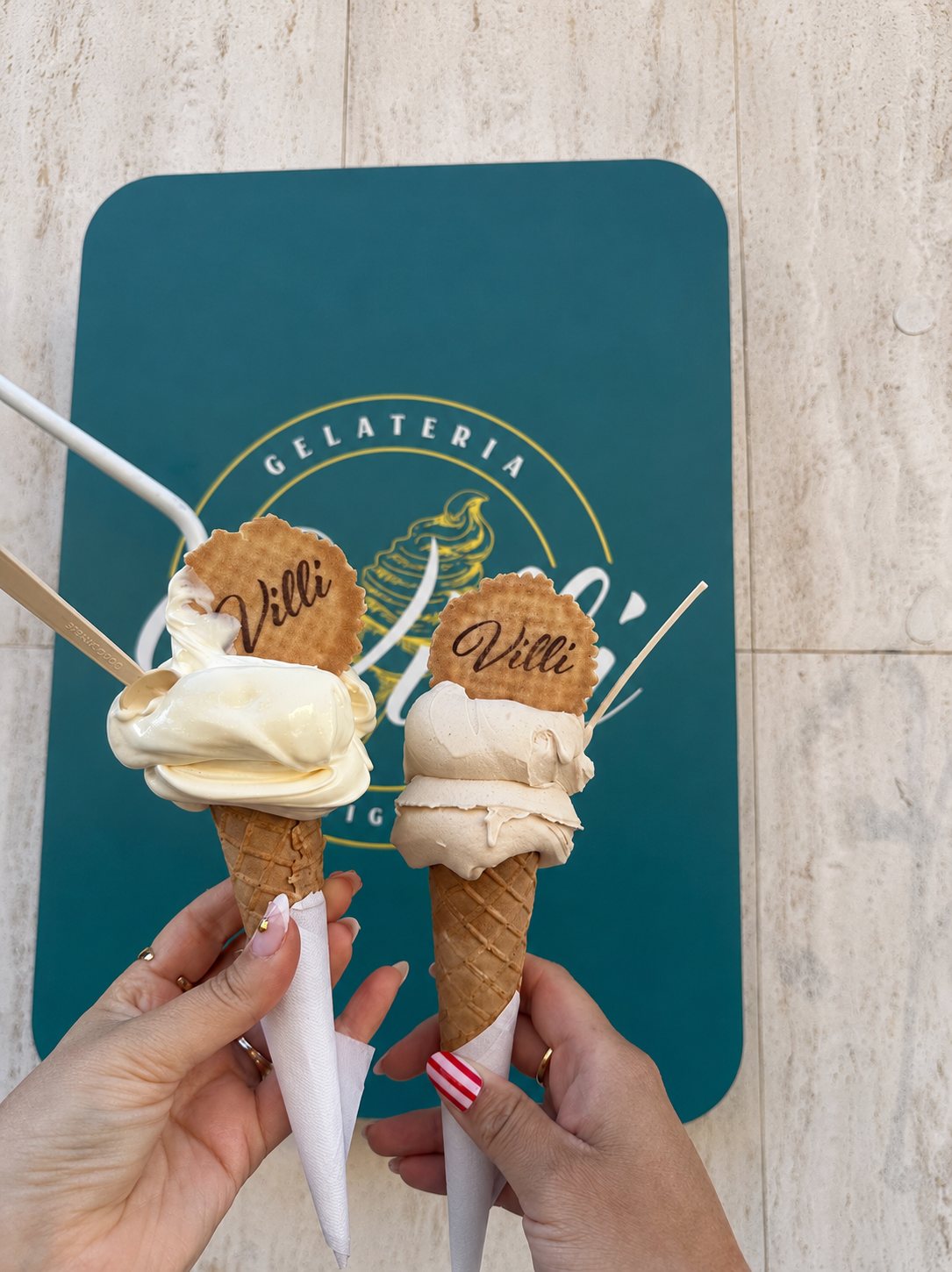 Il gelato servito.