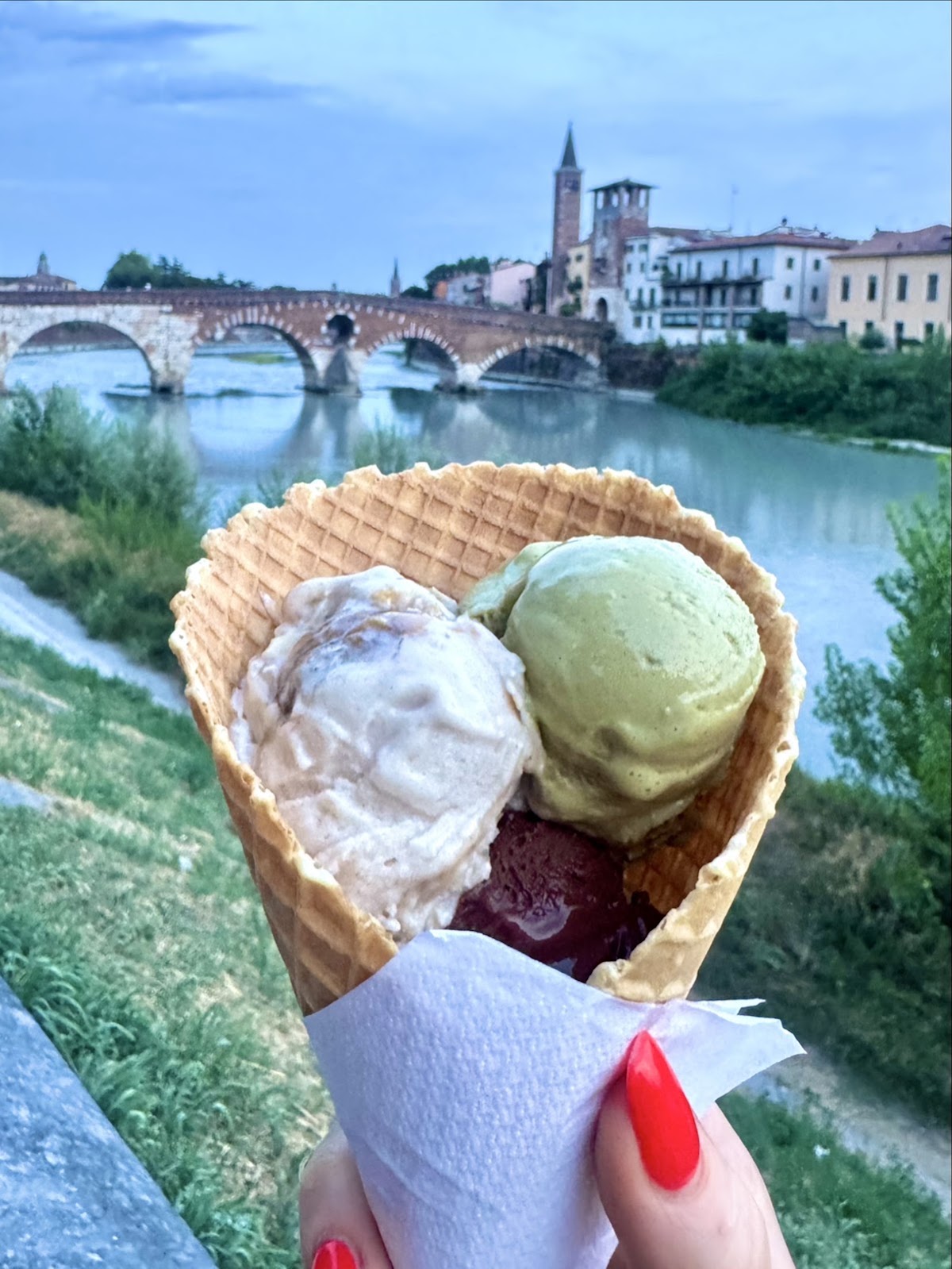 Il gelato servito.