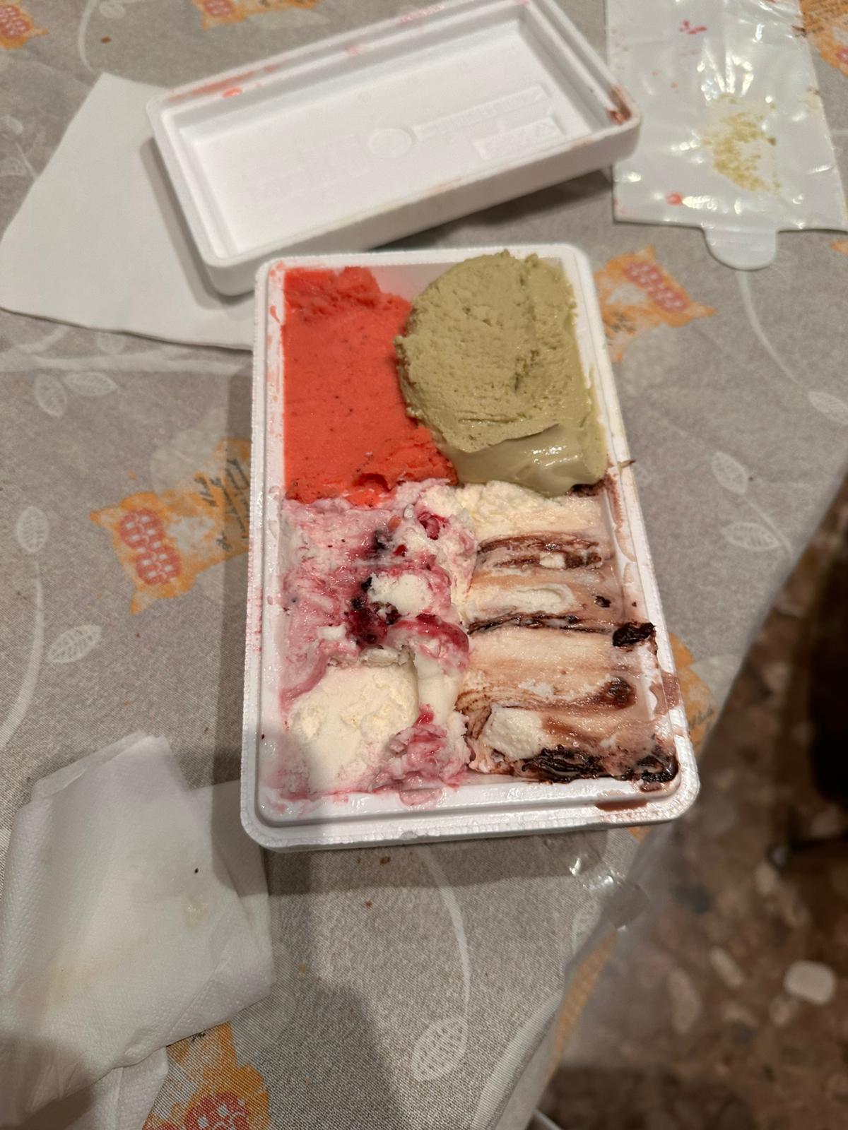 Il gelato servito.