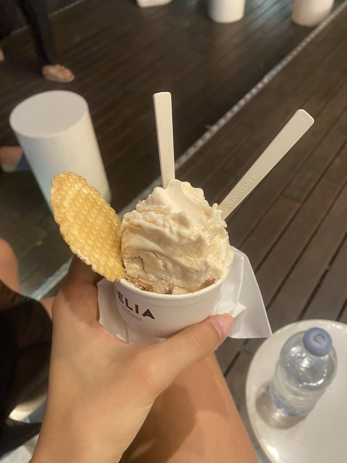 Il gelato servito.