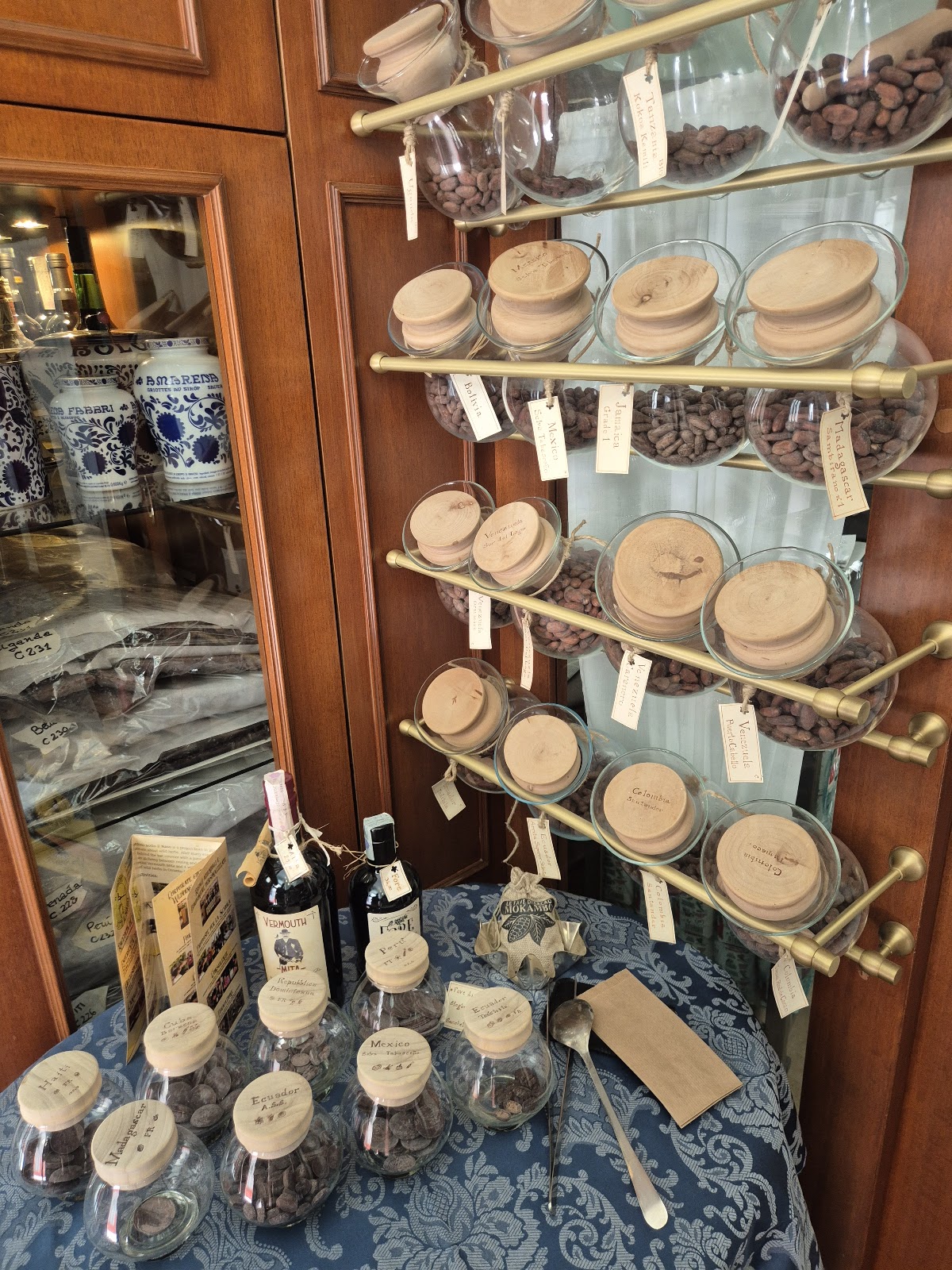 Un dettaglio della vetrina.