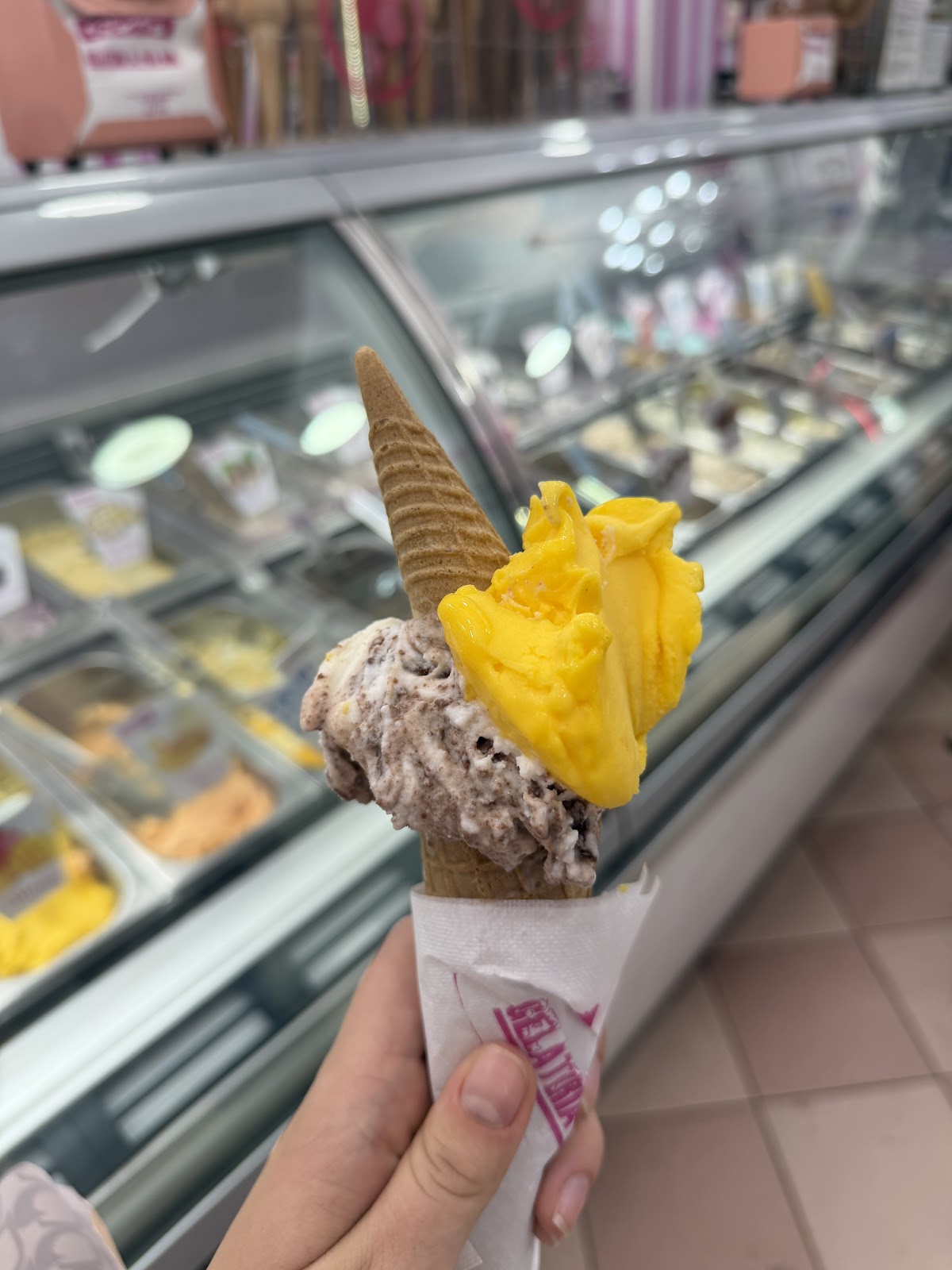 Il gelato servito.