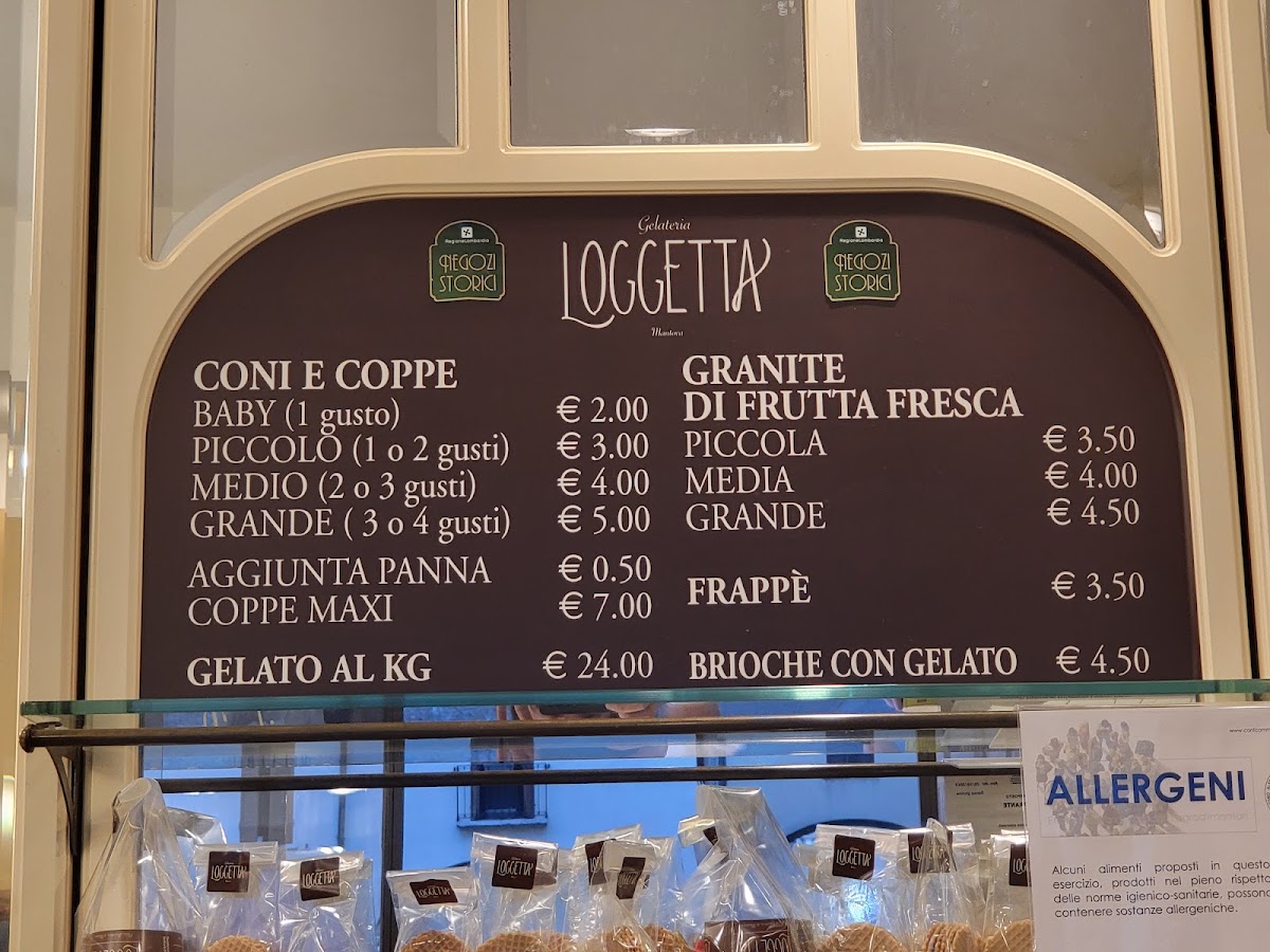 Un dettaglio della vetrina.