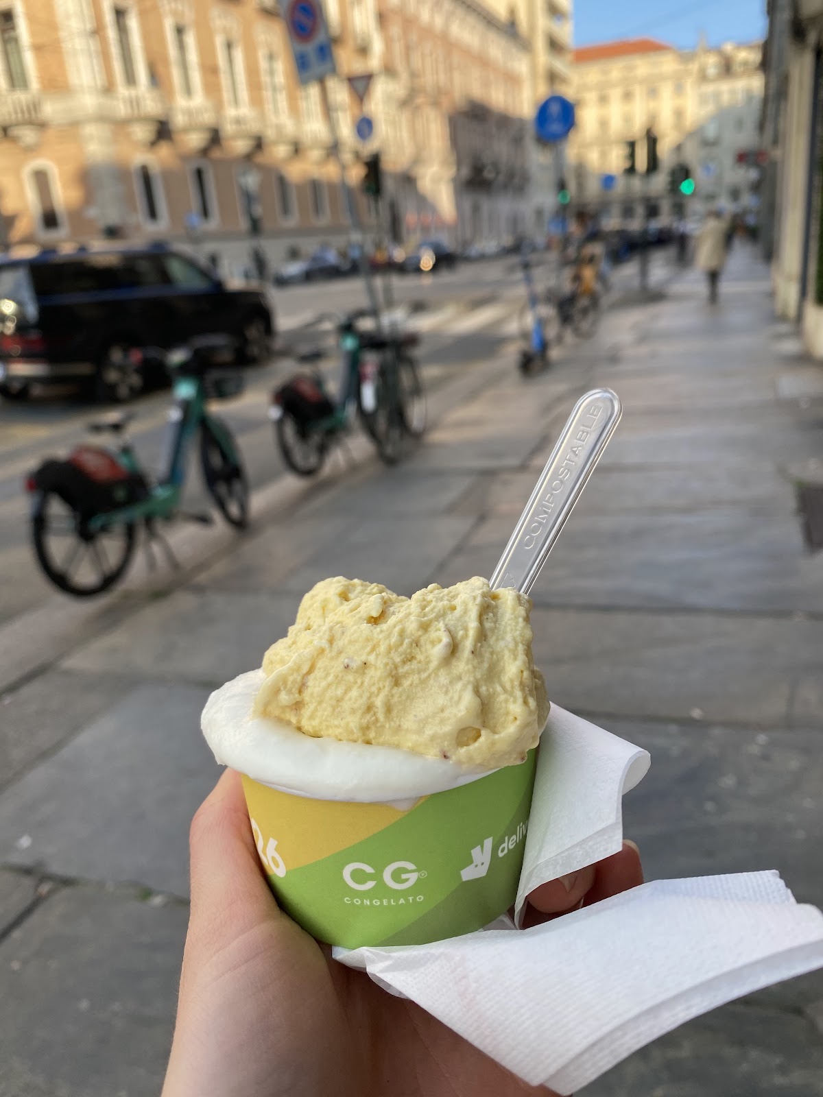 Il gelato servito.