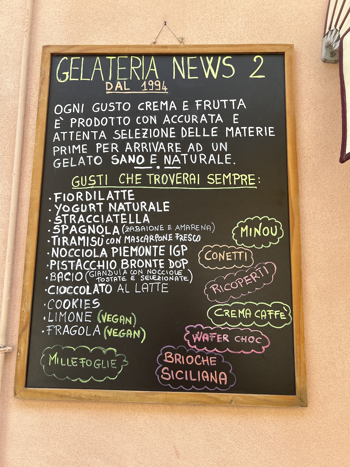 Un dettaglio del banco.