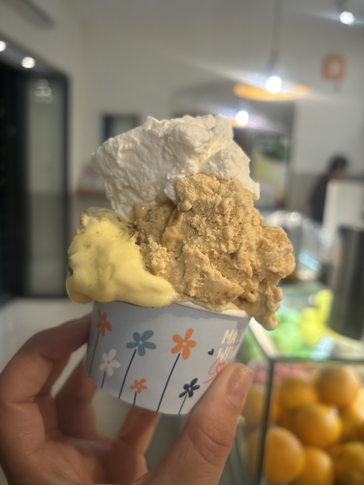 Il gelato servito.