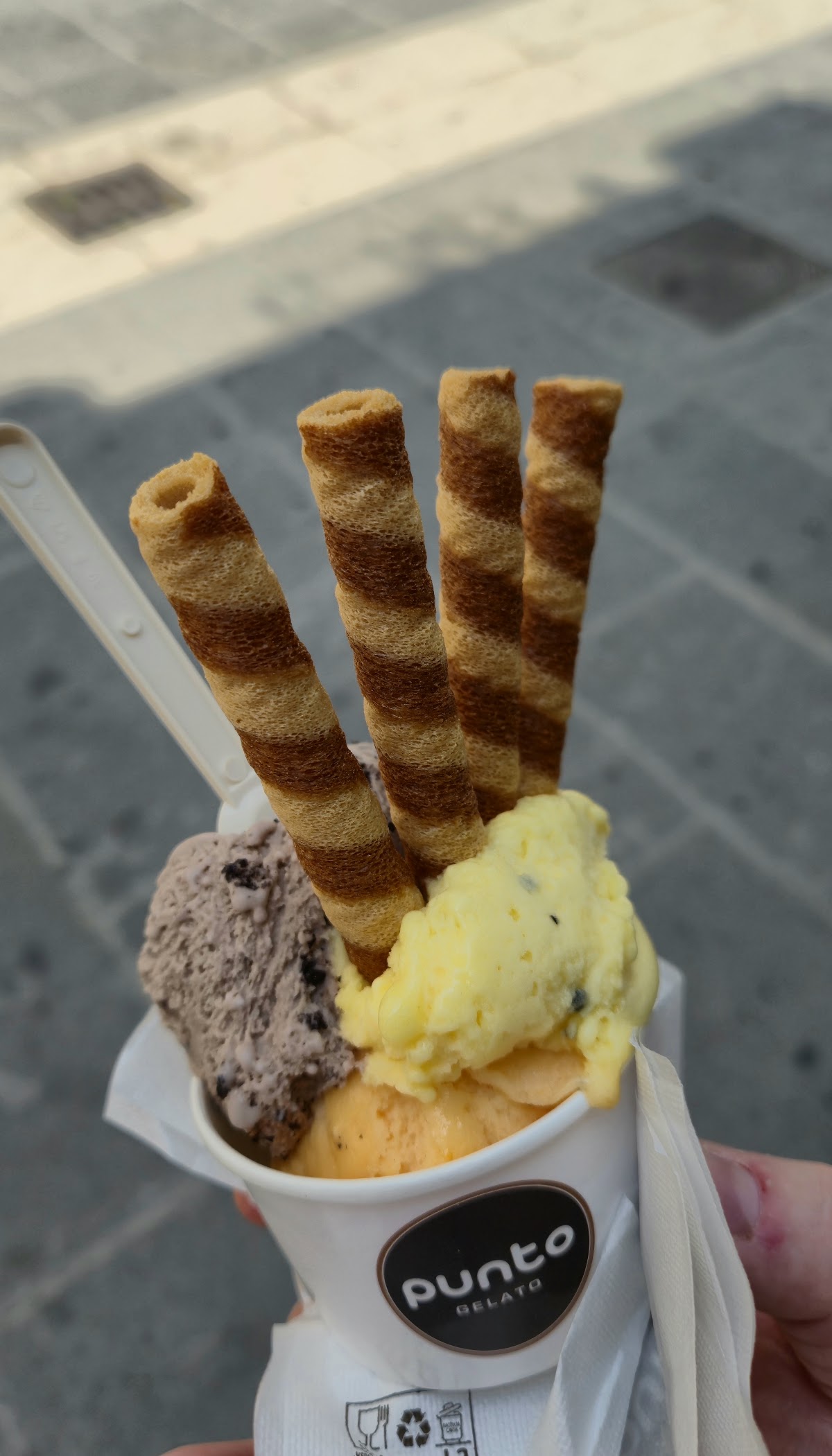 Il gelato servito.