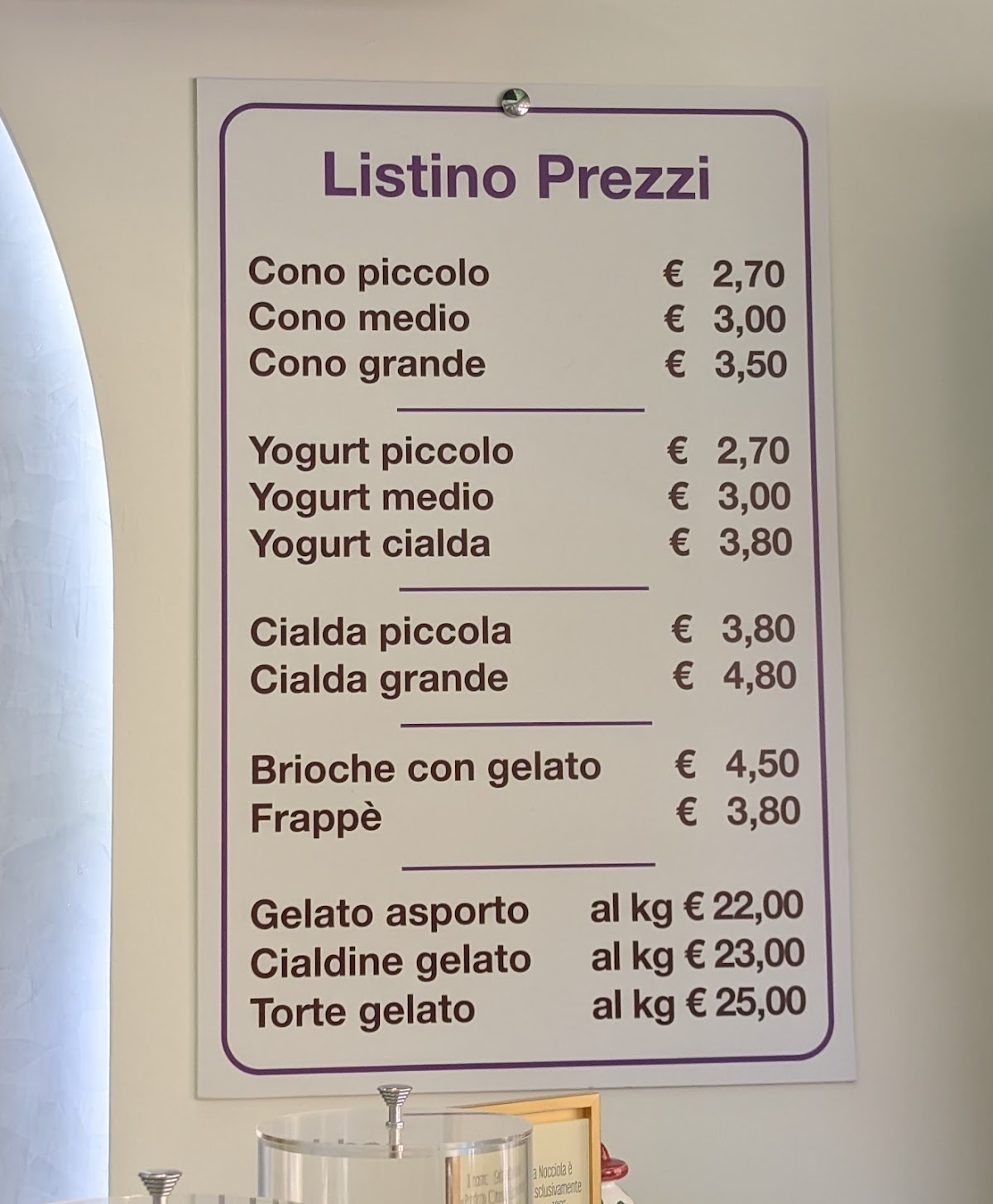 Un dettaglio del banco.