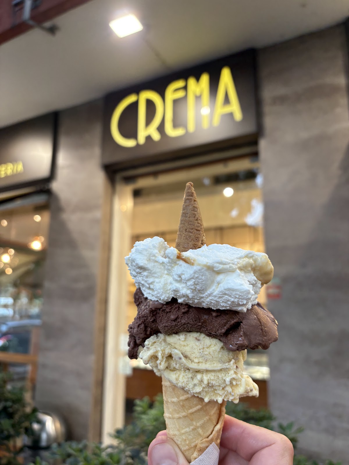 Il gelato servito.