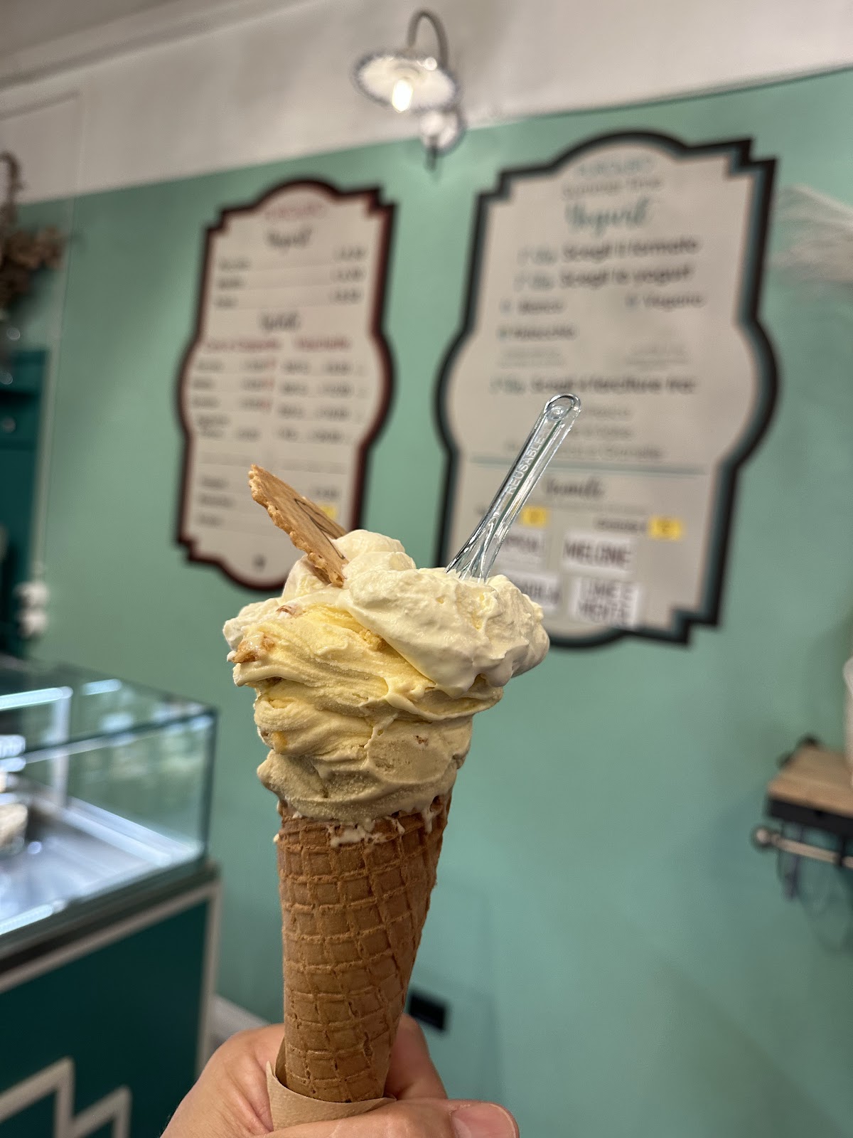 Il gelato servito.