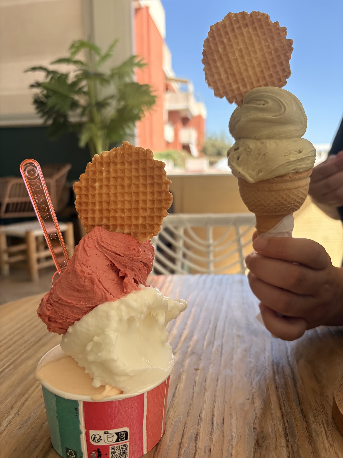 Il gelato servito.