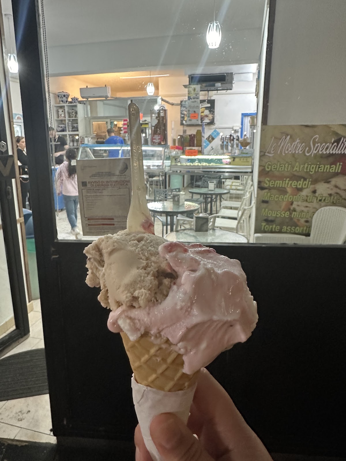 Il gelato servito.